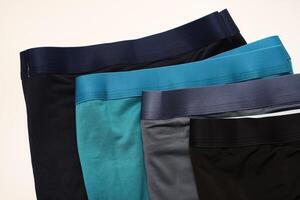 Dark blue men's underpants on a white background. photo