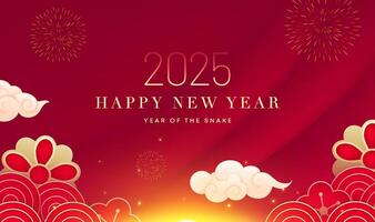 Spring Festival Background Design 2025 Happy New Year vector