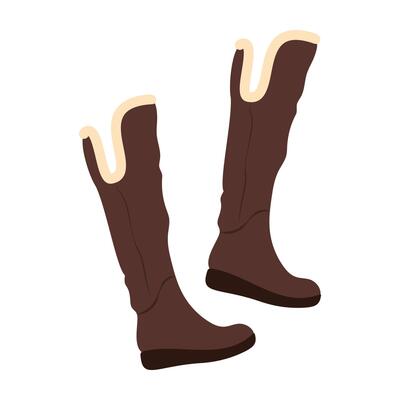 Stylish flat illustrations of trendy fall winter footwear including boots heels and Chelsea styles
