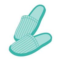 Illustration of colorful soft home slippers set against a white background vector