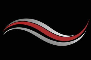 Abstract red and gray wave design on black background. vector