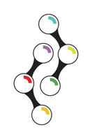 Minimalist Abstract Molecular Network Design with Colorful Accents Modern Illustration vector