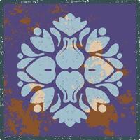 an abstract design with flowers on a purple background vector
