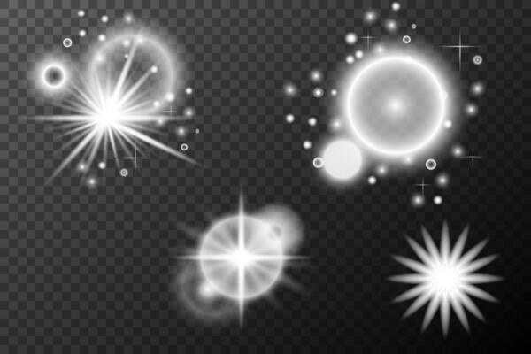 a set of four white stars on background