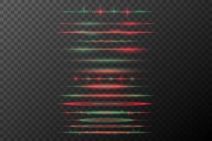 a set of red and green lights on background vector