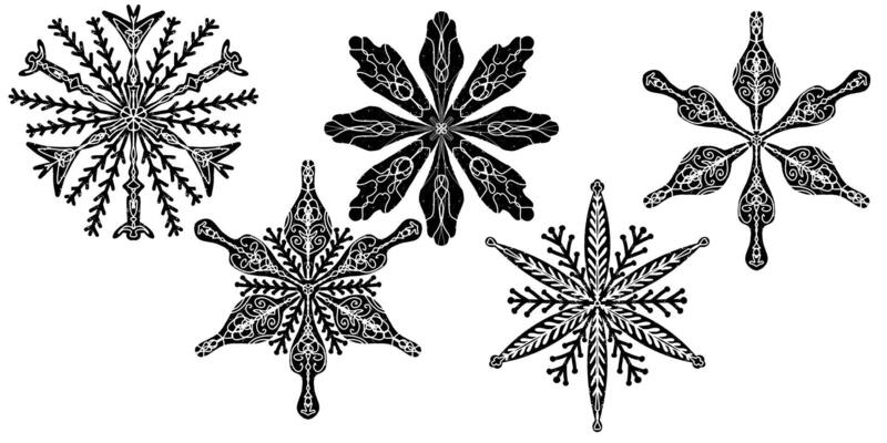 snowflake illustration set