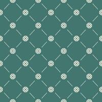 White Monogram Geometric Flowers Seamless Pattern on Deep Green Background. Detailed Design Illustration for Textile Print Design Wallpaper Minimal Luxury Delicate High-end Less is more Decoration. vector