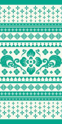 Green florals and leaves Embroidery On Beige Cream Background detailed border traditional timeless decoration, batik silk, kebaya, batek indonesian magnificent elegance pattern elaborate design