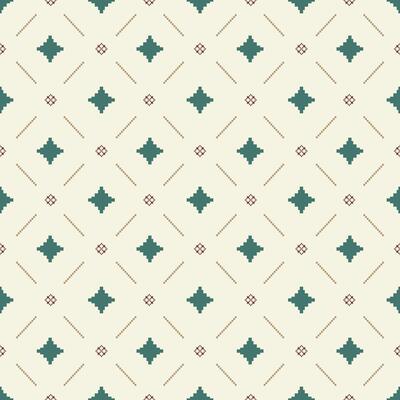 Delicate Emerald Green Diamond Embroidery Luxury on Light Beige Background. Minimal Argyle Style Seamless Pattern. Elegance Jewels Design for Wallpaper Fabrics Texture Textile Men's Wear Manly.