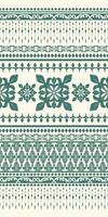 Classy Deep Green Floral Traditional Motif and Geometric Mixed Style Seamless Design Geometric Ethnic pattern, Native American tribal fabric, tile, carpet, , illustration on beige background vector