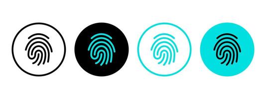 Fingerprint icon. Finger print button. Thumb print illustration. Finger scanning symbol. Biometric access authentication check sign. Identity privacy password. Put your finger there pictogram. vector
