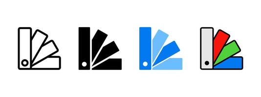 Color palette icon. Color guide template illustration. Paint shade selection multicolor swatch symbol. RGB colours sample collection. Designers color choice line chart pictogram. vector