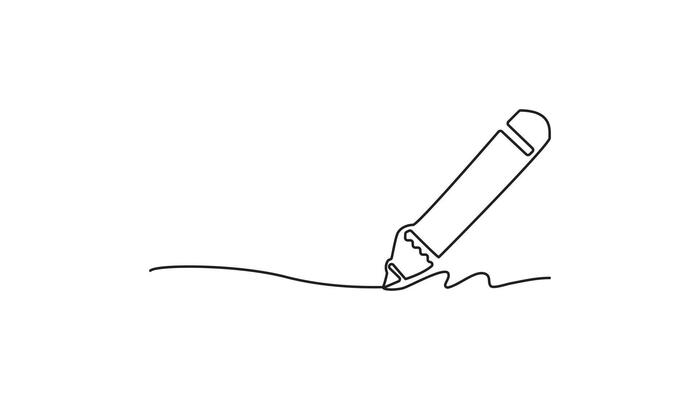 pencil continuous one-line drawing