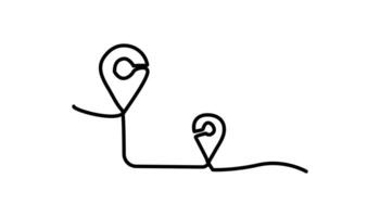 location continuous one line drawing abstract art vector