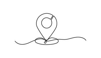 location continuous one line drawing stop place vector