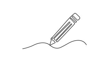 pencil continuous one-line drawing art vector