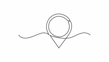 location continuous one line drawing place vector