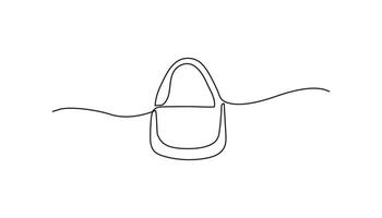 ladies bag continuous one line drawing vector