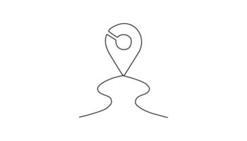 location continuous one line drawing map vector