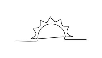 sun continuous one line drawing vector