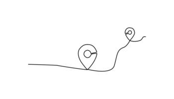 location continuous one line drawing line map vector