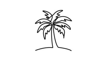 palm tree continuous one line drawing single line vector