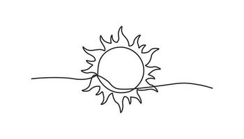 sun continuous one line drawing abstract design vector