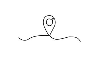 location continuous one line drawing single line vector