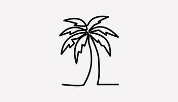 palm tree continuous one line drawing abstract vector