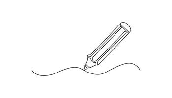 pencil continuous one-line drawing illustration vector