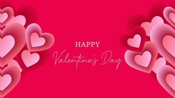 Valentine's day background with hearts with pink background vector