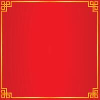 Chinese style gold frame border corner red background for copy space text Chinese New Year illustration vector