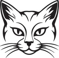a cat's face is shown in black and white vector