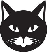 a black cat's face is shown on a white background vector