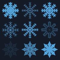 Snowflake set on isolated background. Frost background. Isolated snowflake collection. Christmas icon. illustration. Perfect for holiday themed designs and invitations. vector