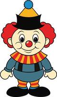 Cartoon clown with hat and red nose vector