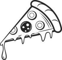 Pizza slice with melted cheese and pepperoni on it vector