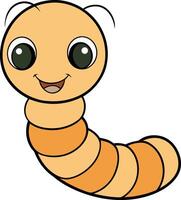 Cute cartoon worm vector