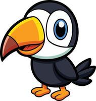 A cartoon toucan bird with a big beak vector