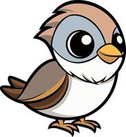 A cartoon bird with big eyes and a big beak vector