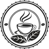 Coffee cup and leaves vector