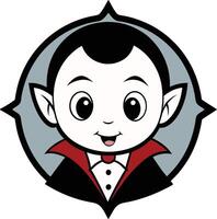 A cartoon vampire with a red cape and black tuxedo vector