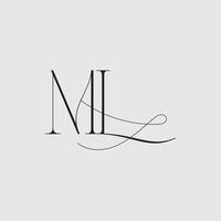 Initial letter ML logo design vector