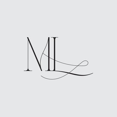 Initial letter ML logo design