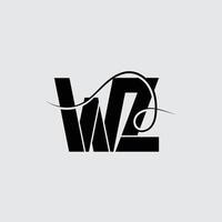 Initial letter WZ logo design vector