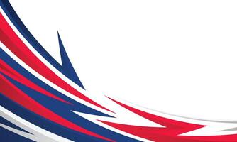 Abstract curved red and blue geometric lines racing background for car wrap sticker vector