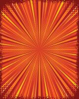 Orange radial speed lines retro background vector