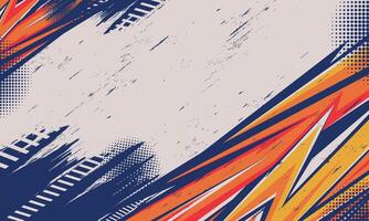 Geometric stripes racing background with abstract grunge brush strokes vector