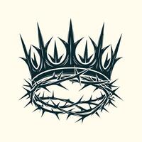 The crown of thorns is shown in black and white vector