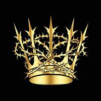 Luxurious golden crown of thorns design vector